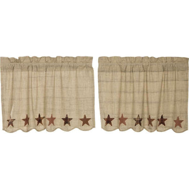 Abilene Star Tier Curtain Set of 2 L24xW36 - The Fox Decor